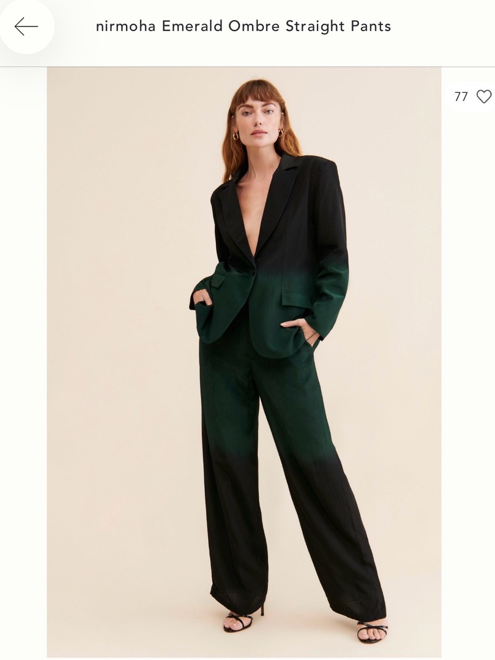 Anthropologie Emerald-to-Black Ombre Blazer